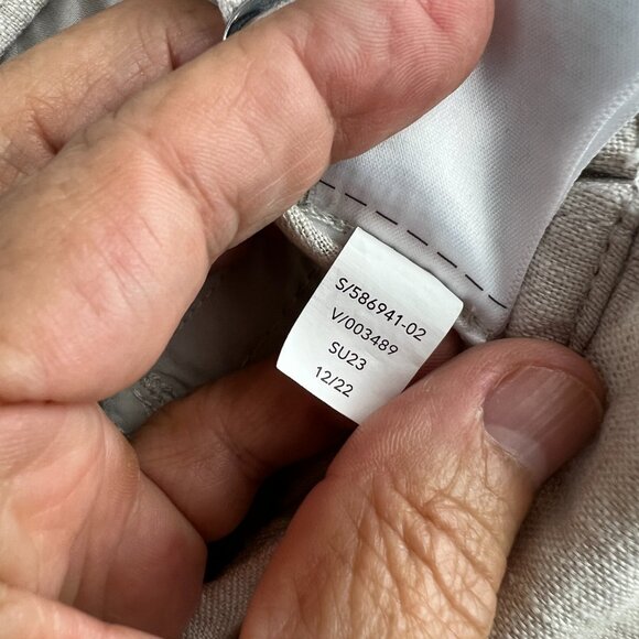 Athleta Voyager Linen Trouser Pants Size 16 Oatmeal Vacation Travel Athleisure - Picture 14 of 14